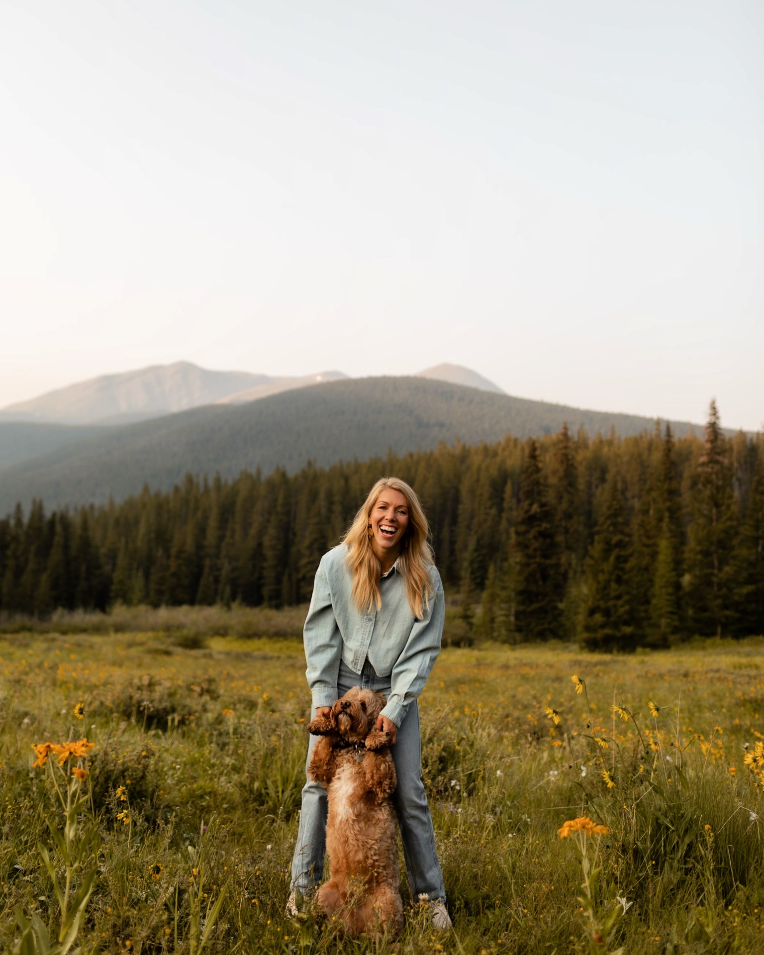 Sarah in a mountain meadow